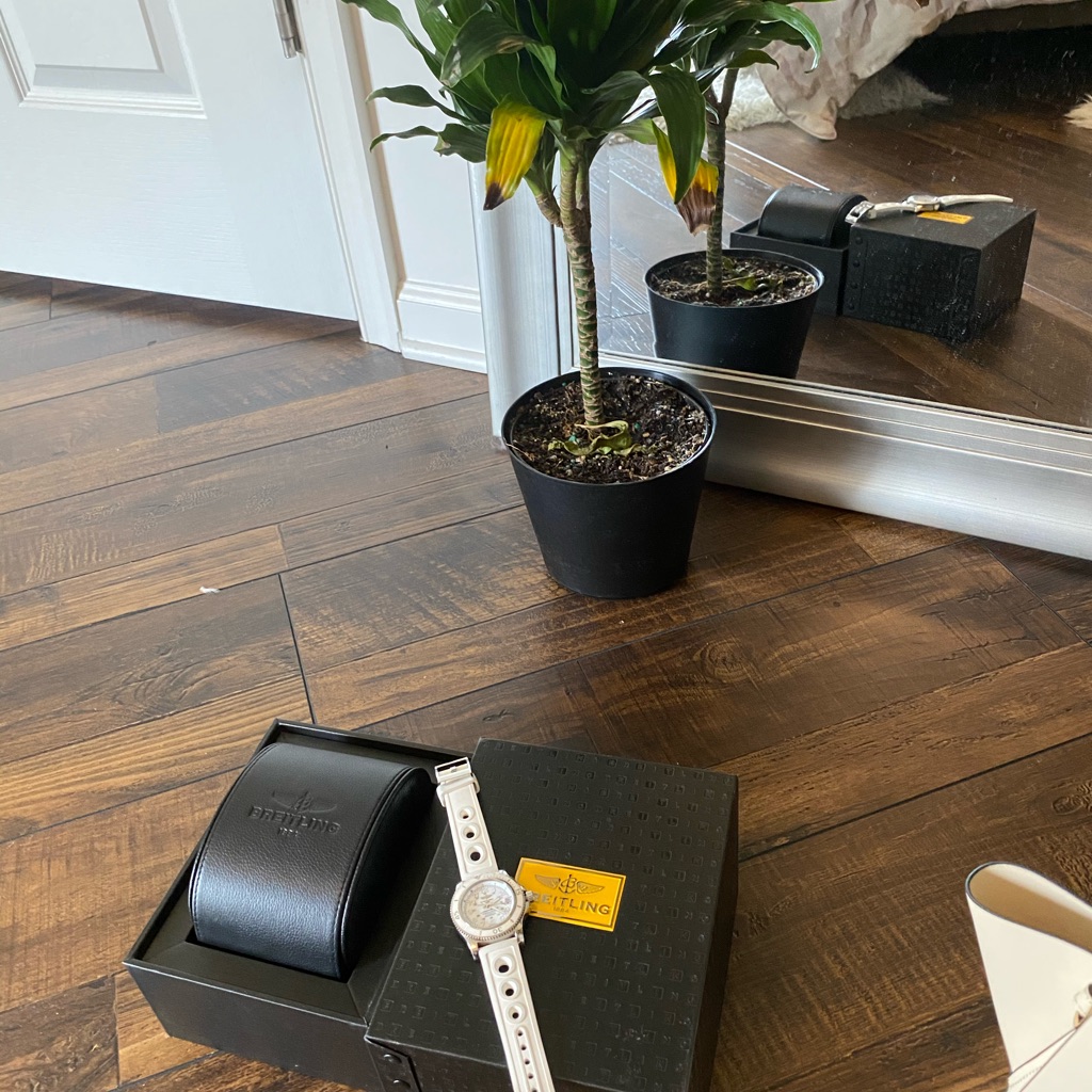 Breitling Watch White Rubber Auth